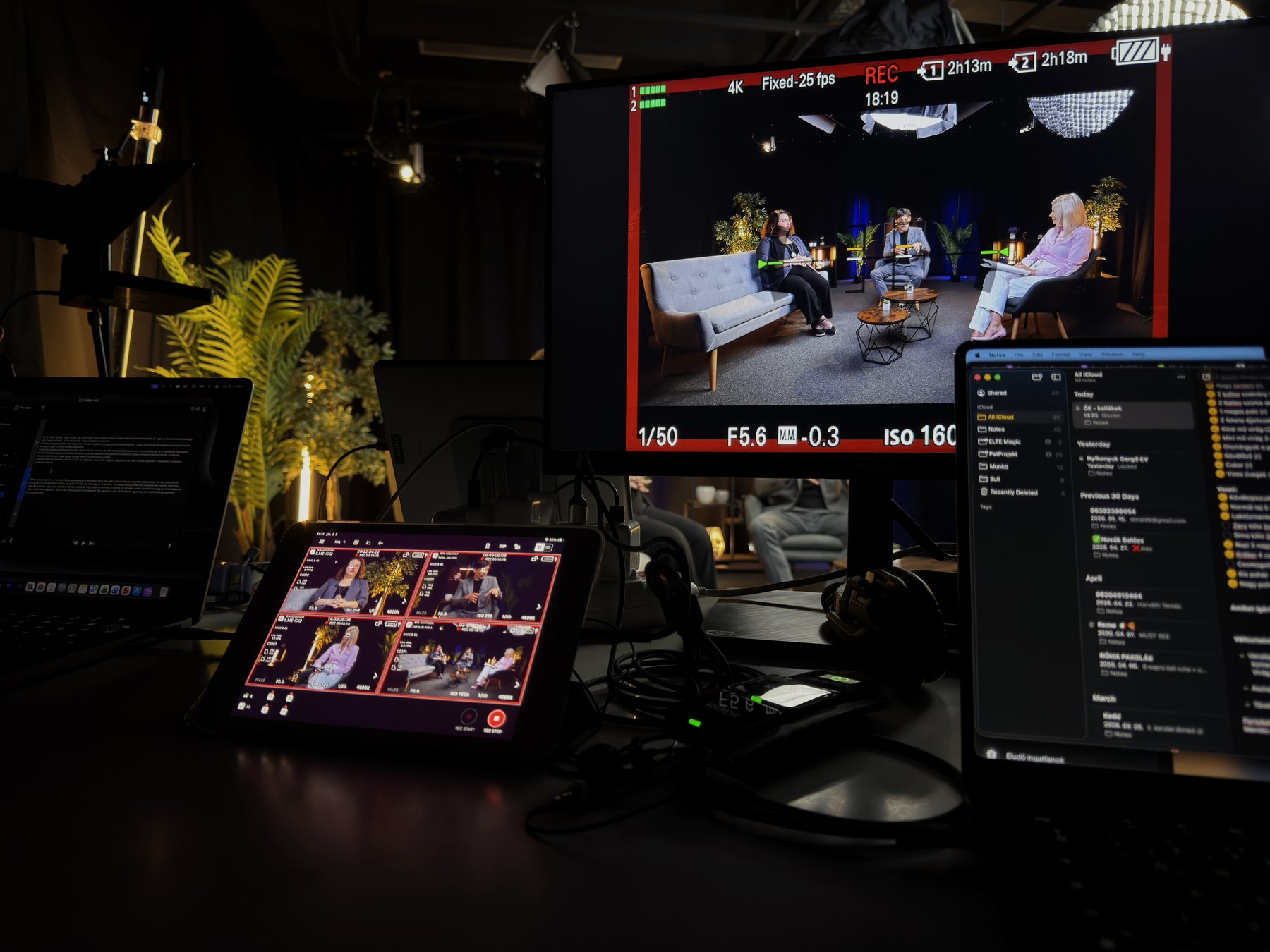 VisioniX stúdió produkció monitoron keresztül